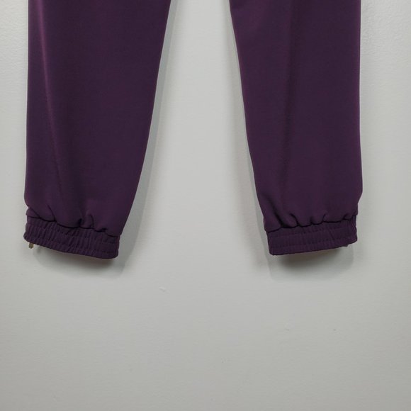 Susan Graver Eggplant Purple Liquid Knit Pull-On Zip Ankle Jogger Pants Size XS - Picture 8 of 14